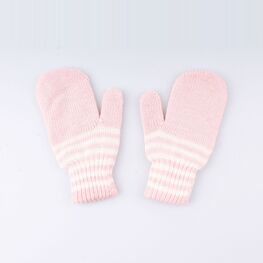 07021128-40 Варежки детские двухслойные розовые для универсальные розовый фото №2