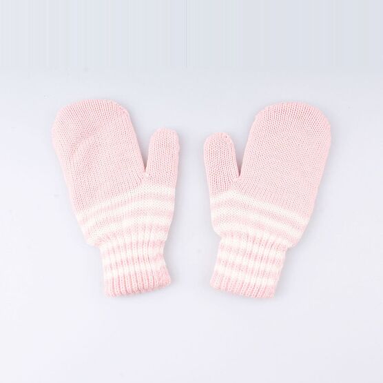 07021128-40 Варежки детские двухслойные розовые для универсальные розовый фото №2