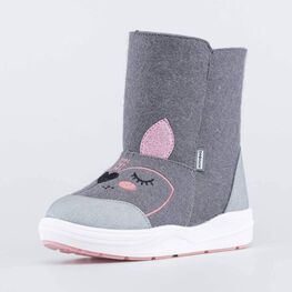 567058-42 Валенки на молнии Спящая Лама для девочки серый