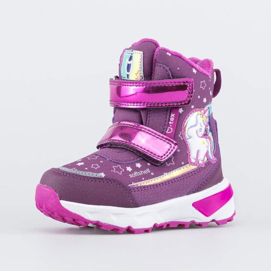 454855-41 Мембранные ботинки с LED Единорог для девочки фиолетовый
