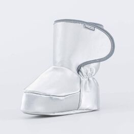 001107-41 Теплые меховые пинетки для девочки серебристый