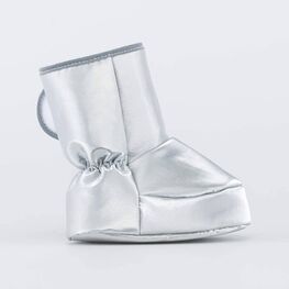 001107-41 Теплые меховые пинетки для девочки серебристый фото №2