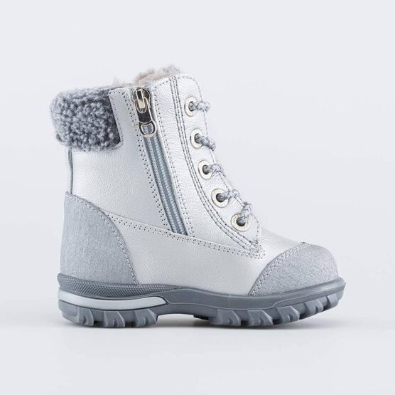 152296-53 Зимние ботинки для девочки для девочки серебристый фото №2