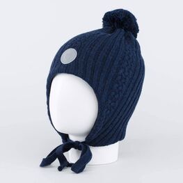 07711380-40 Шапка на завязках с утеплителем, синий для мальчики синий