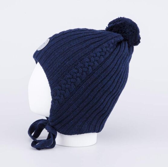 07711380-40 Шапка на завязках с утеплителем, синий для мальчики синий фото №2