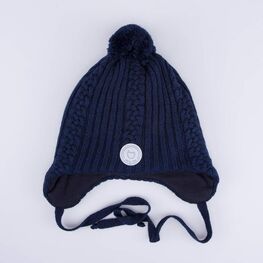 07711380-40 Шапка на завязках с утеплителем, синий для мальчики синий фото №4