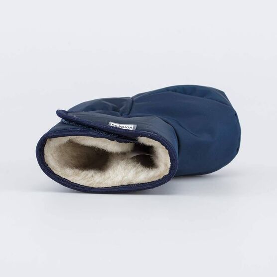 001107-43 Теплые меховые пинетки для мальчики синий фото №4