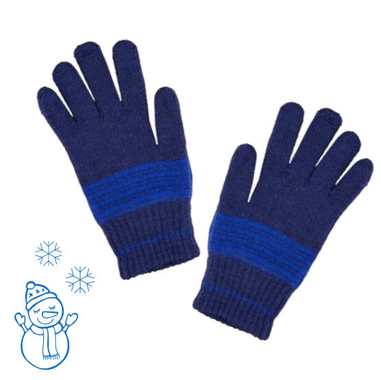 07721177-41 Перчатки детские двухслойные синие для мальчики разноцветный