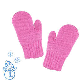 07821168-40 Варежки для девочек двухслойные розовые для девочки разноцветный