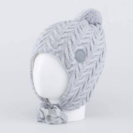 07811379-43 Шапка детская на завязках серый для девочки светло-серый