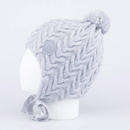 07811379-43 Шапка детская на завязках серый для девочки светло-серый фото №2