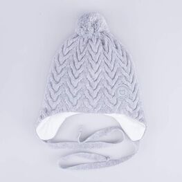 07811379-43 Шапка детская на завязках серый для девочки светло-серый фото №4