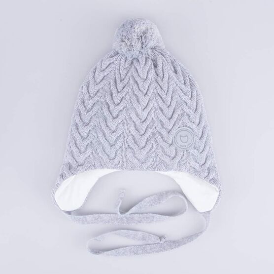 07811379-43 Шапка детская на завязках серый для девочки светло-серый фото №4