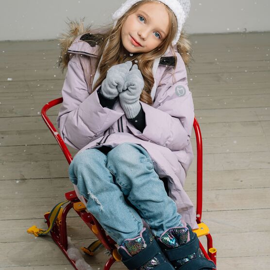 07858002-41 Зимнее пальто для девочки Сиреневый для девочки сиреневый фото №6