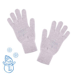 07822172-40 Перчатки детские двухслойные бежевый для девочки разноцветный