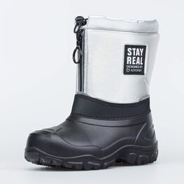 464064-44 Сноубутсы с защитой от снега для девочки для девочки черный + серебристый