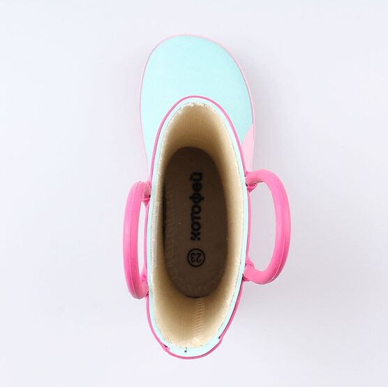 166109-11 Резиновые сапоги, розовый фламинго для девочки гол-роз фото №4