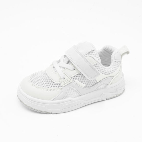 244018-11 Белые кроссовки на липучке для девочки белый