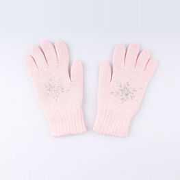 07022109-15 Перчатки двухслойные розовые для девочки розовый фото №2