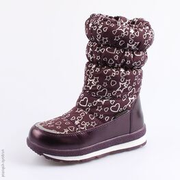 664923-41 Мембранные сапожки для девочки бордовый