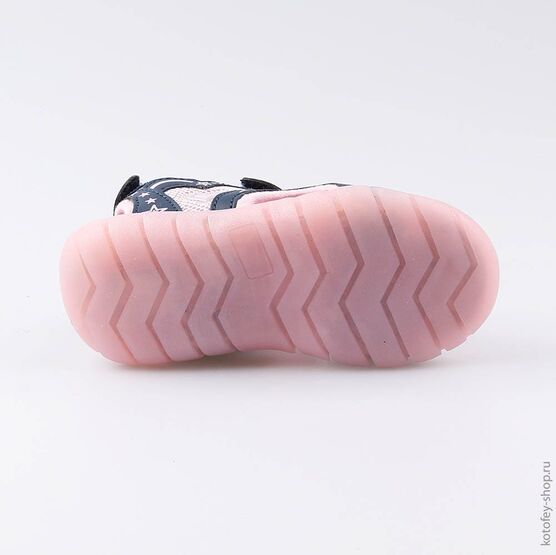 324015-11 Пляжная обувь с LED-подсветкой для девочки син-роз фото №3