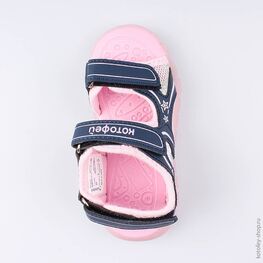 324015-11 Пляжная обувь с LED-подсветкой для девочки син-роз фото №4
