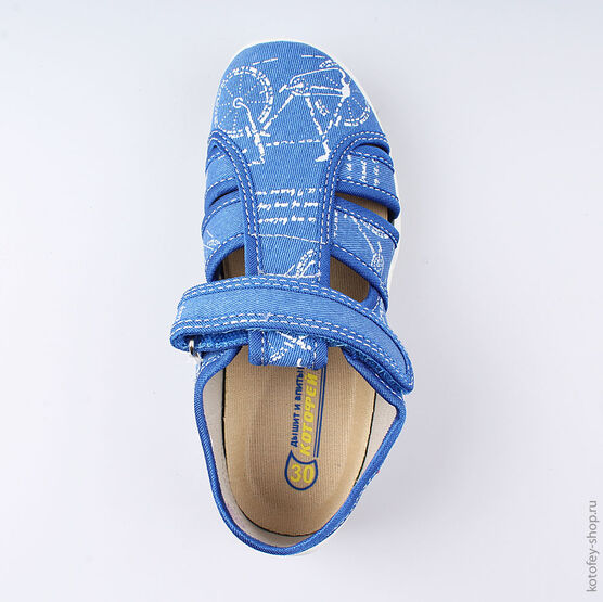 421027-12 Сандалии текстильные для мальчики светло-синий фото №4