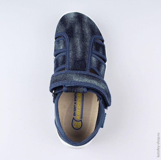 421047-13 Сандалии текстильные для мальчики светло-синий фото №4