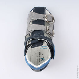 122134-21 Сандалии для мальчики син-сер фото №4