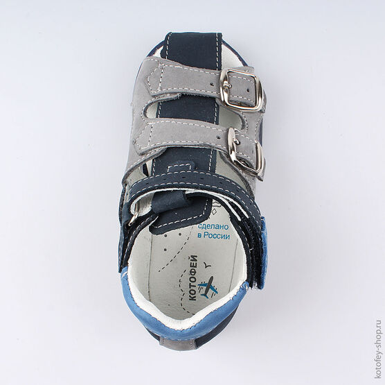 122134-21 Сандалии для мальчики син-сер фото №4