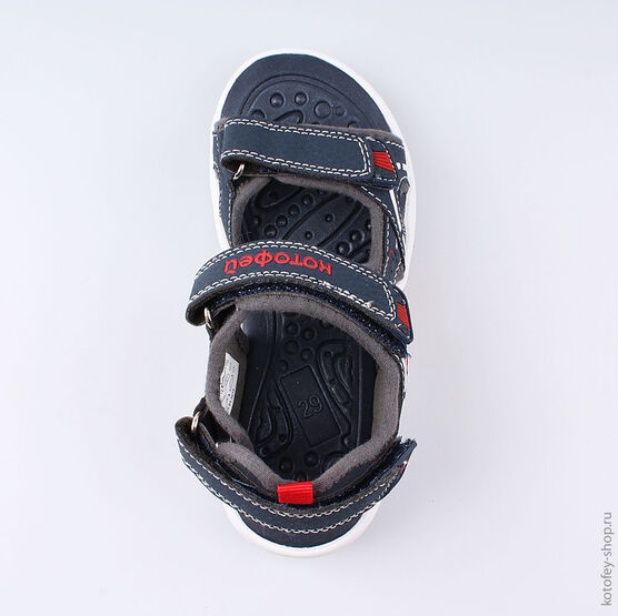 324021-12 Пляжная обувь с LED-подсветкой для мальчики син-кра фото №4
