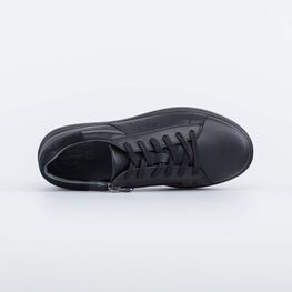 732359-21 Черные кожаные полуботинки подростковые для мальчики черный фото №4