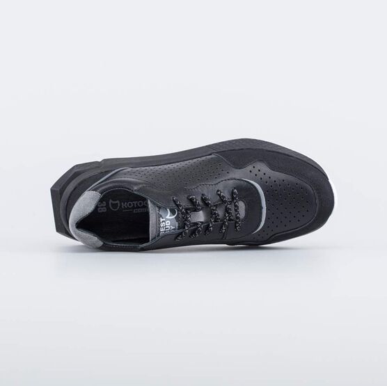 732350-21 Кожаные полуботинки на шнурках для мальчики черный фото №4