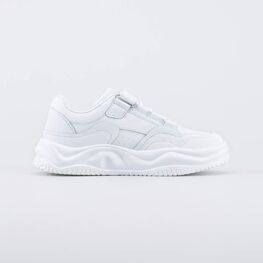 644491-71 Белые кожаные кроссовки на липучке для девочки белый фото №2