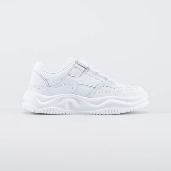 644491-71 Белые кожаные кроссовки на липучке для девочки белый фото №2