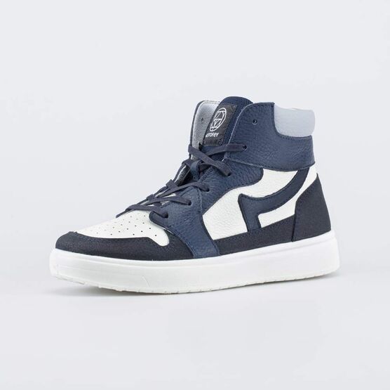 752274-21 Подростковые ботинки на весну и осень для мальчики син-бел-сер