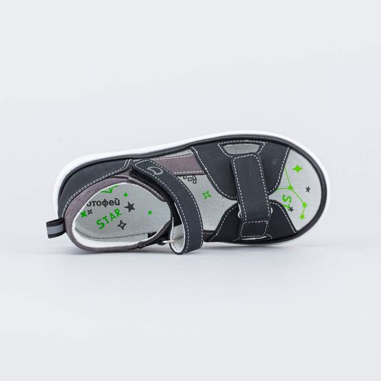 322177-22 Кожаные сандалии для мальчика для мальчики серый фото №4