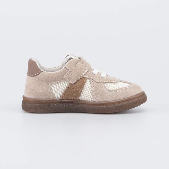 134028-12 Кеды-полуботинки кожаные для детей для мальчики бежевый,коричневый фото №2