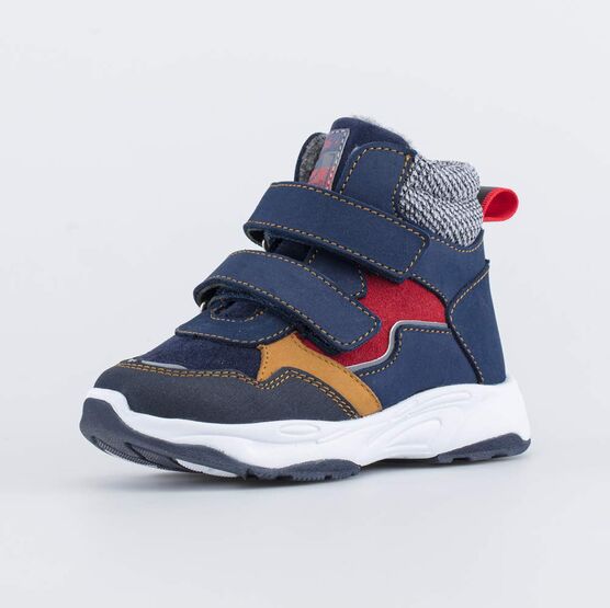 352349-32 Кожаные ботинки для мальчика на весну/осень для мальчики син-кра-сер