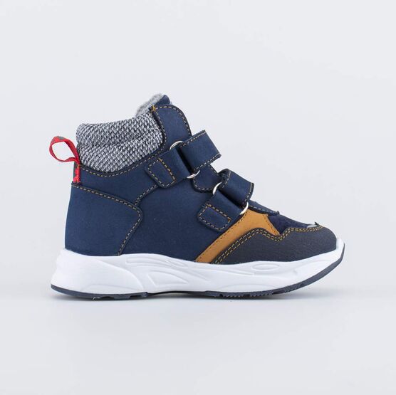 352349-32 Кожаные ботинки для мальчика на весну/осень для мальчики син-кра-сер фото №2