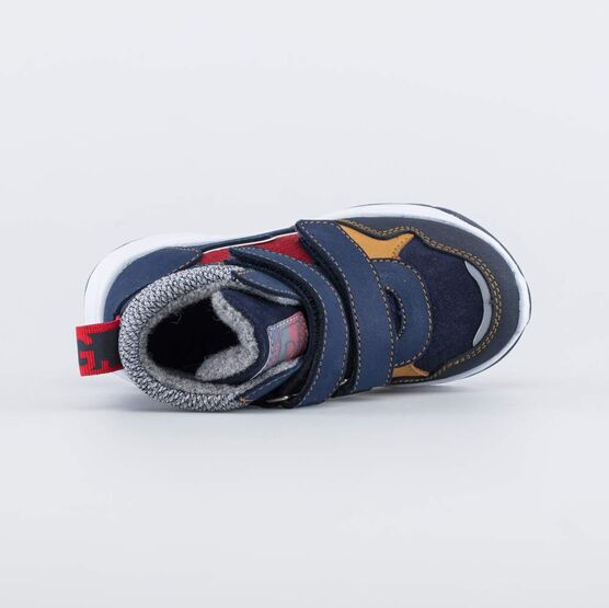 352349-32 Кожаные ботинки для мальчика на весну/осень для мальчики син-кра-сер фото №4