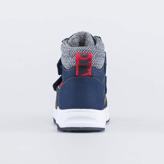 352349-32 Кожаные ботинки для мальчика на весну/осень для мальчики син-кра-сер фото №5