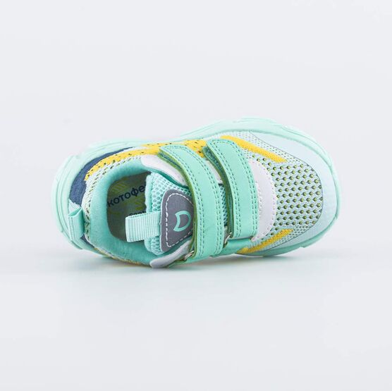 144214-12 Кроссовки на липучках для девочки для девочки мятный фото №4