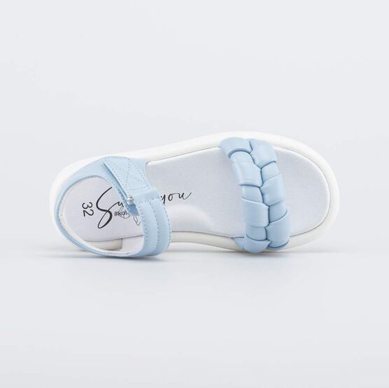 523072-22 Босоножки для девочки для девочки голубой фото №4