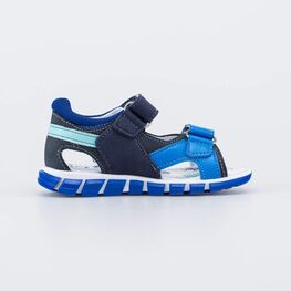 524105-21 Сандалии на липучках Мотогонщик для мальчики синий + голубой фото №2