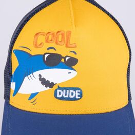 07711775-40 Кепка-бейсболка с сеткой для мальчика Акула для мальчики синий + оранжевый фото №3