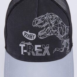 07711780-40 Кепка-бейсболка с сеткой для мальчика Динозавр для мальчики черный фото №3