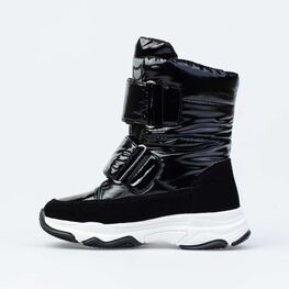 454061-41 Зимние сапожки-дутики для девочки для девочки черный фото №2