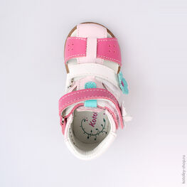 022072-22 Туфли летние для девочки фук-роз-бел фото №4