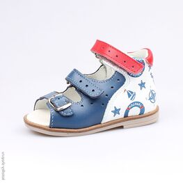 022082-21 Туфли летние для мальчики син-бел